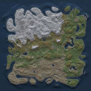 Thumbnail Rust Map: Procedural Map, Size: 4550, Seed: 799930942, 17 Monuments