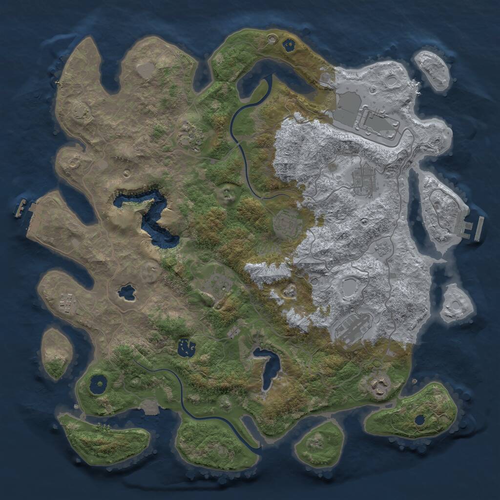 Rust Map: Procedural Map, Size: 4000, Seed: 1690533125, 15 Monuments