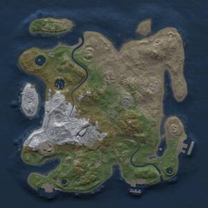 Thumbnail Rust Map: Procedural Map, Size: 3000, Seed: 209029241, 10 Monuments