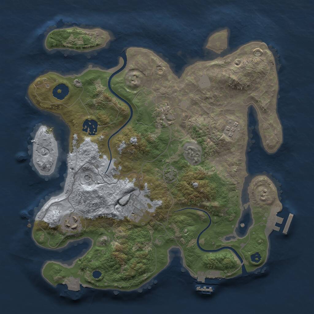 Rust Map: Procedural Map, Size: 3000, Seed: 209029241, 10 Monuments