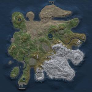 Thumbnail Rust Map: Procedural Map, Size: 3000, Seed: 145618989, 9 Monuments