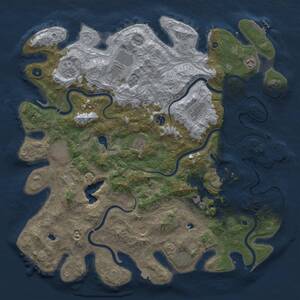 Thumbnail Rust Map: Procedural Map, Size: 4800, Seed: 1428236367, 17 Monuments