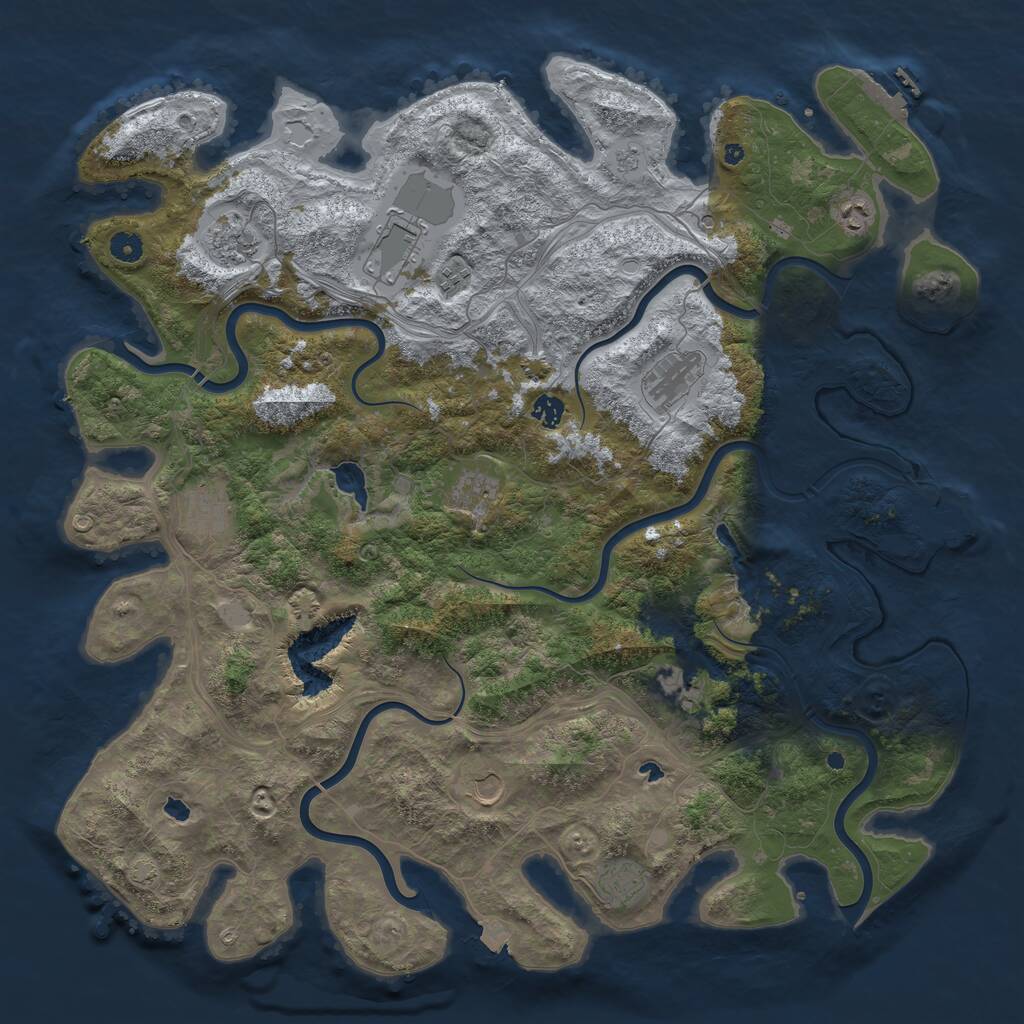 Rust Map: Procedural Map, Size: 4800, Seed: 1428236367, 17 Monuments
