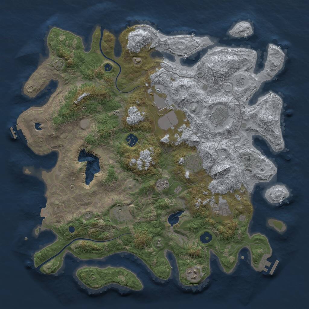 Rust Map: Procedural Map, Size: 4000, Seed: 1803154508, 14 Monuments