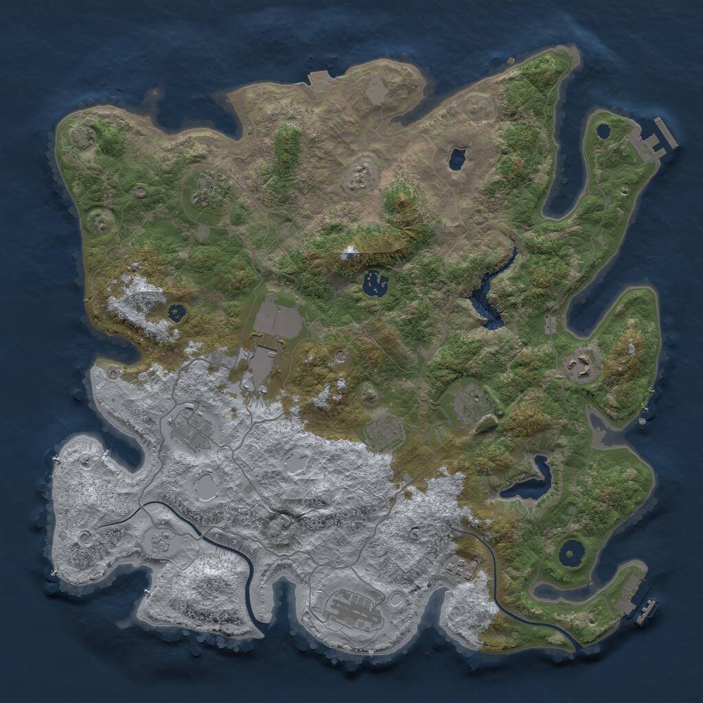 Rust Map: Procedural Map, Size: 4000, Seed: 402593186, 15 Monuments