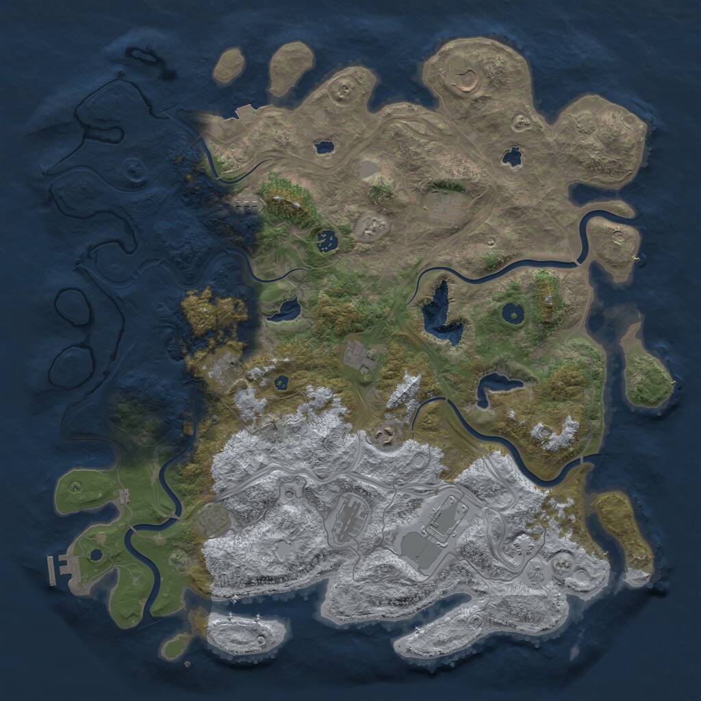 Rust Map: Procedural Map, Size: 4800, Seed: 1973146235, 15 Monuments