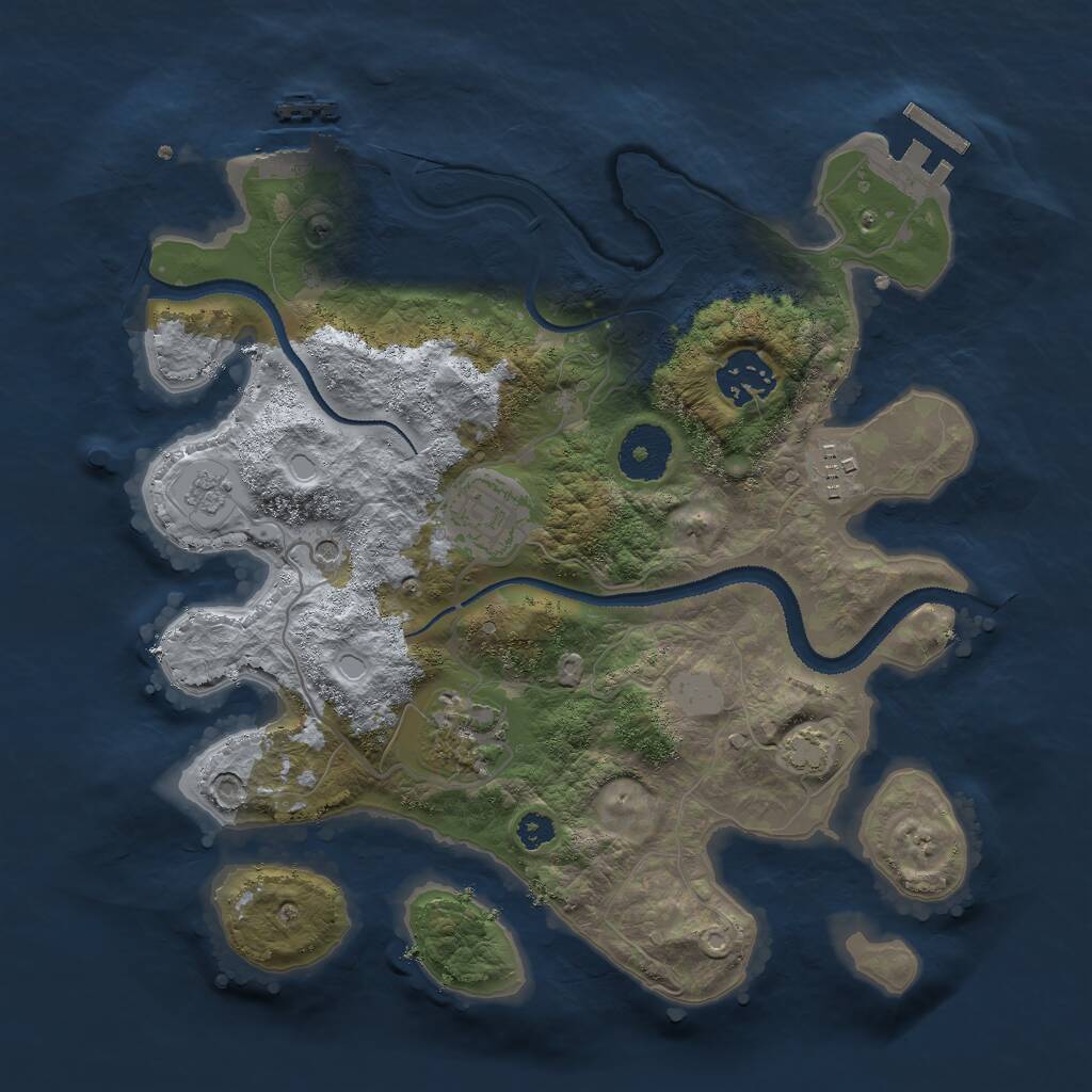 Rust Map: Procedural Map, Size: 3000, Seed: 766279449, 10 Monuments