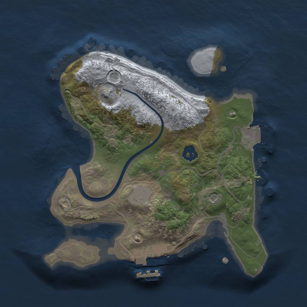 Rust Map: Procedural Map, Size: 2000, Seed: 206264812, 3 Monuments