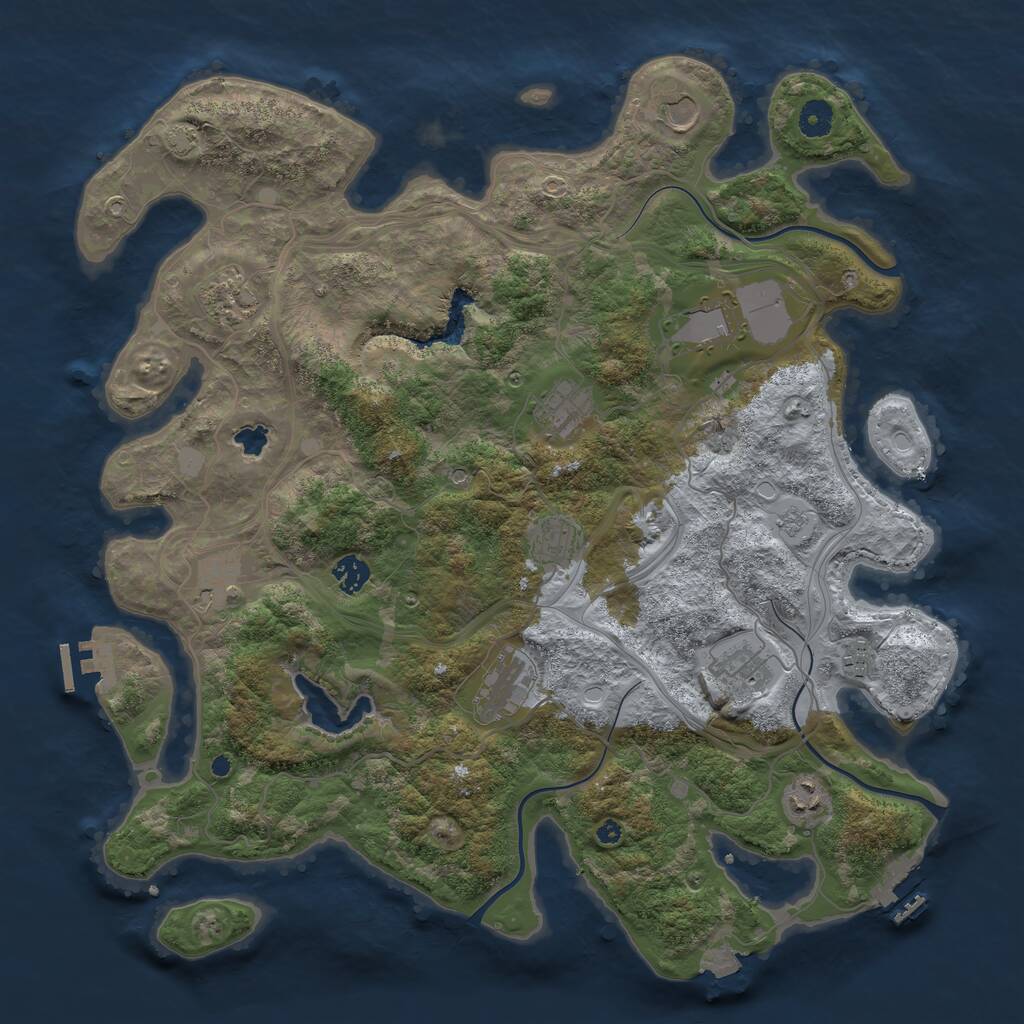 Rust Map: Procedural Map, Size: 4250, Seed: 519775685, 17 Monuments