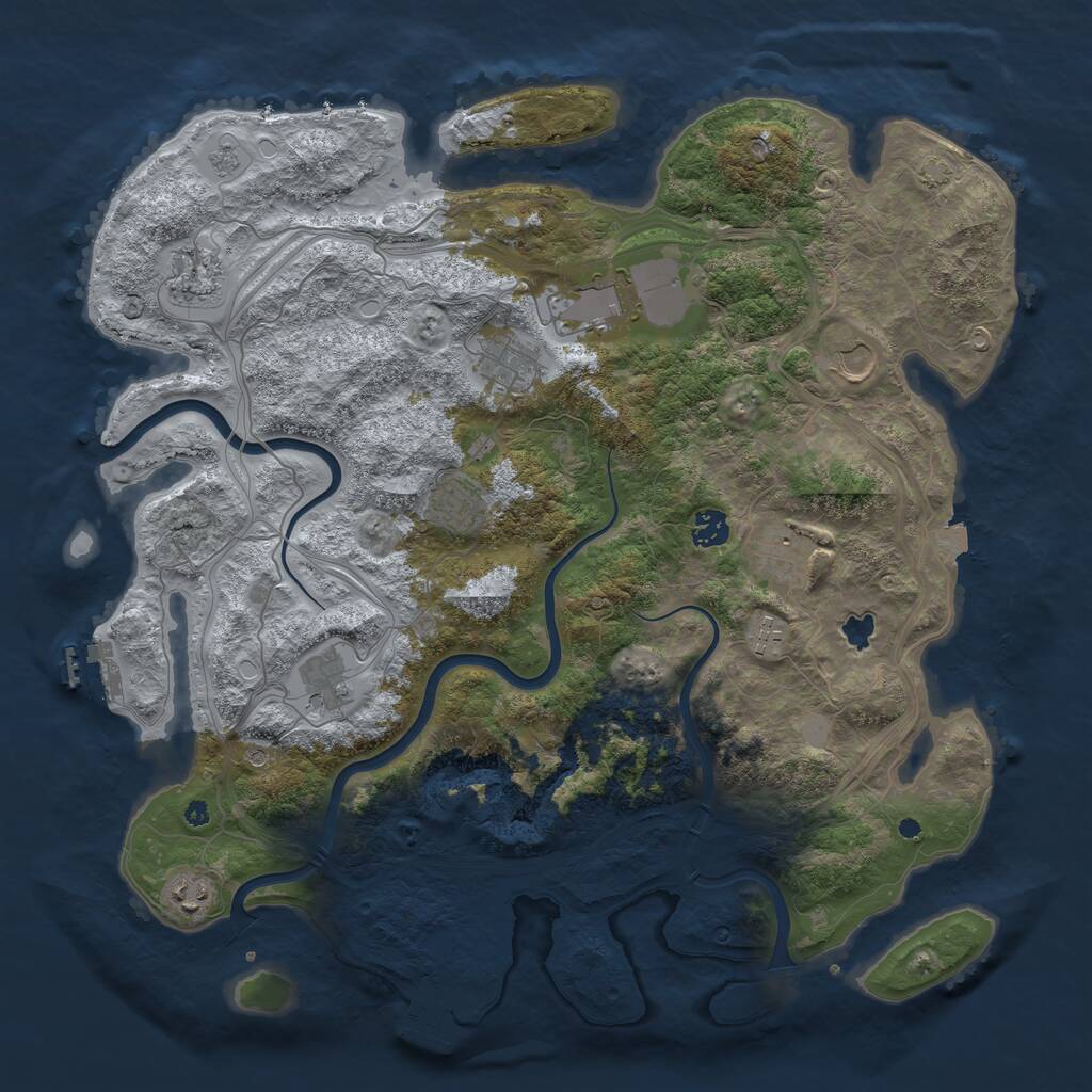Rust Map: Procedural Map, Size: 4250, Seed: 500715562, 16 Monuments