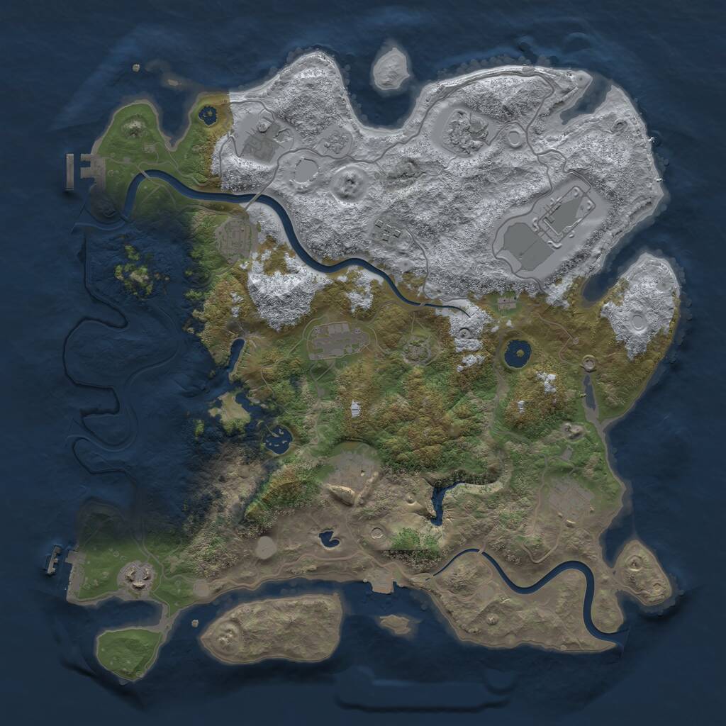 Rust Map: Procedural Map, Size: 4000, Seed: 147971879, 16 Monuments