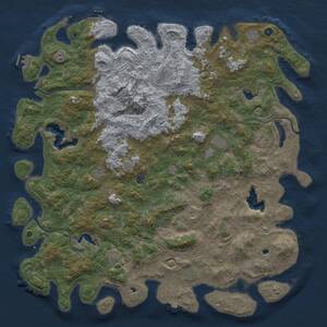 Thumbnail Rust Map: Procedural Map, Size: 6000, Seed: 1094224291, 17 Monuments