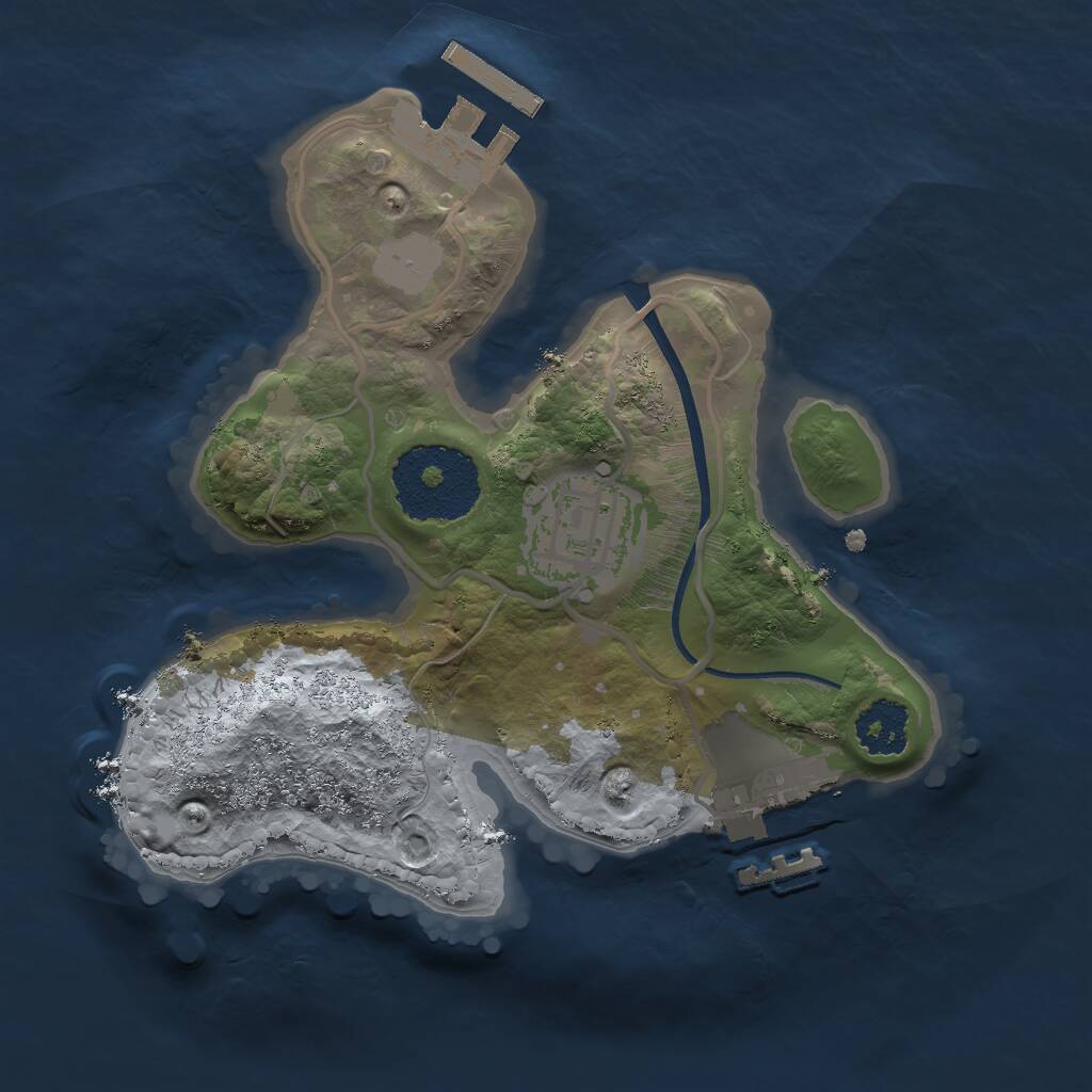 Rust Map: Procedural Map, Size: 2000, Seed: 1891967745, 4 Monuments