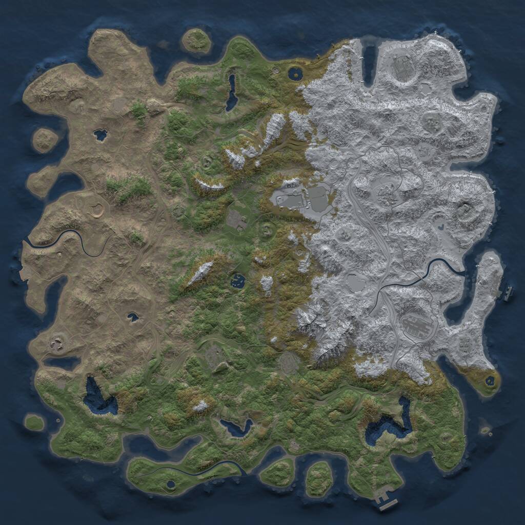 Rust Map: Procedural Map, Size: 5500, Seed: 1891242595, 17 Monuments