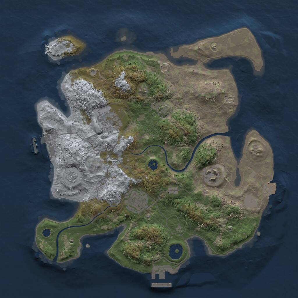 Rust Map: Procedural Map, Size: 3000, Seed: 4523423, 8 Monuments