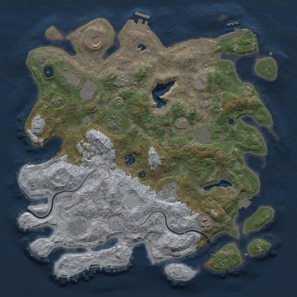Rust Map: Procedural Map, Size: 4000, Seed: 22838951, 15 Monuments