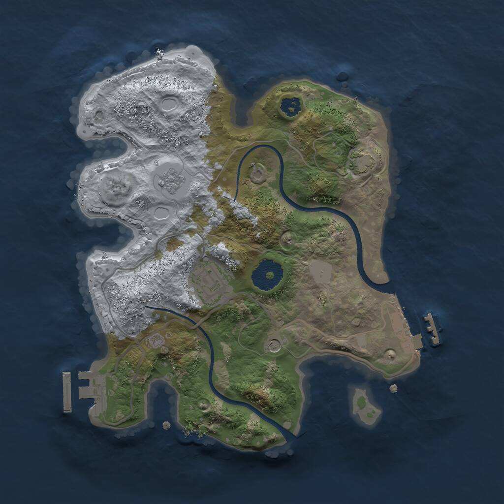Rust Map: Procedural Map, Size: 2500, Seed: 456918559, 7 Monuments