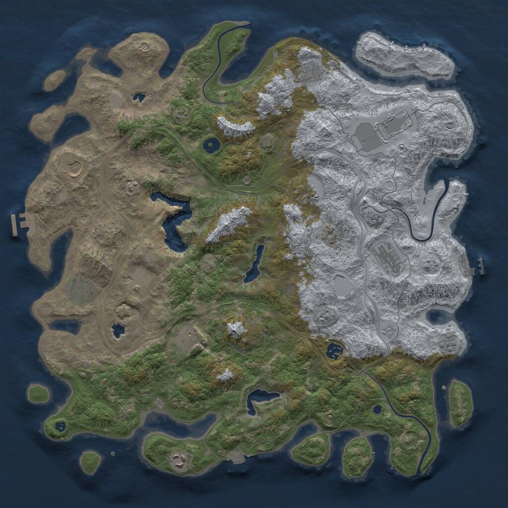 Rust Map: Procedural Map, Size: 4750, Seed: 1891242595, 17 Monuments