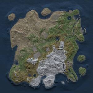 Thumbnail Rust Map: Procedural Map, Size: 3500, Seed: 632834650, 15 Monuments