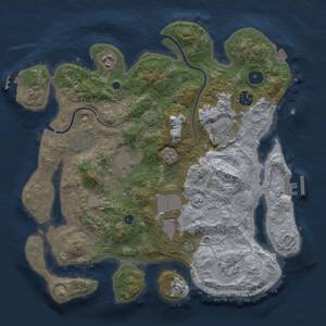 Thumbnail Rust Map: Procedural Map, Size: 3500, Seed: 309599197, 14 Monuments