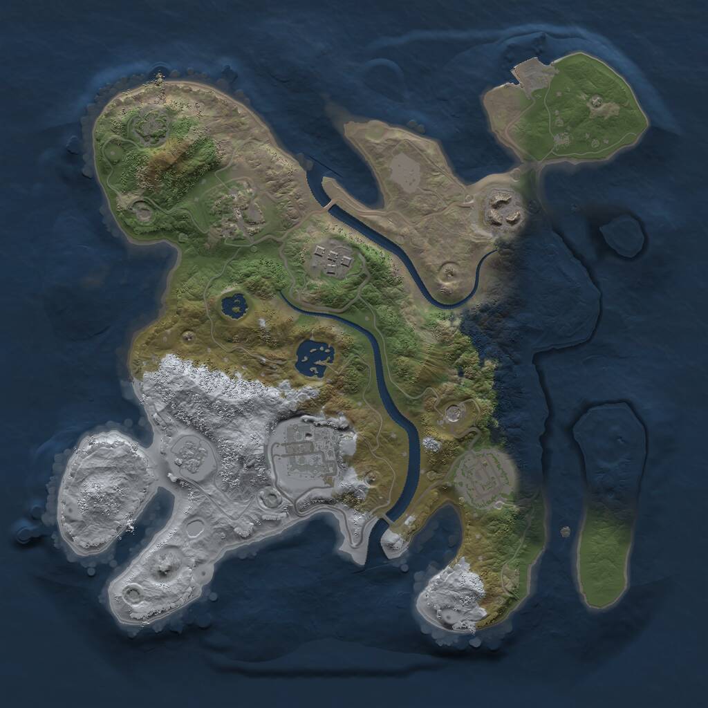 Rust Map: Procedural Map, Size: 2800, Seed: 1143986688, 10 Monuments