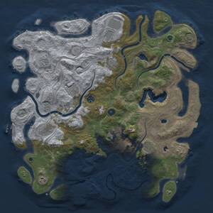 Thumbnail Rust Map: Procedural Map, Size: 4500, Seed: 1719171264, 16 Monuments