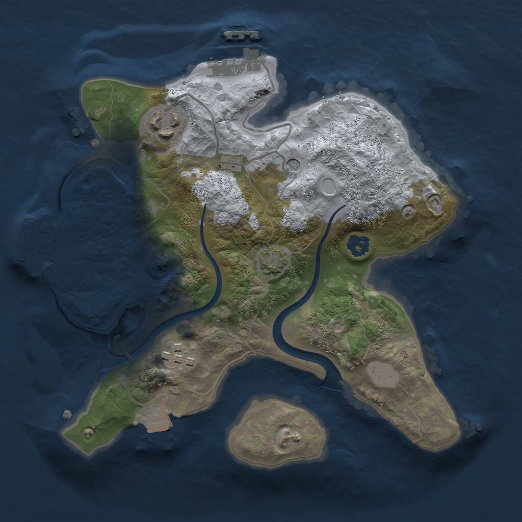 Rust Map: Procedural Map, Size: 2350, Seed: 604620771, 7 Monuments
