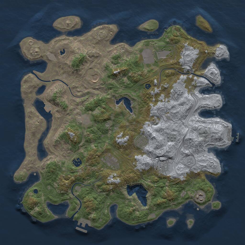 Rust Map: Procedural Map, Size: 4250, Seed: 32456606, 16 Monuments