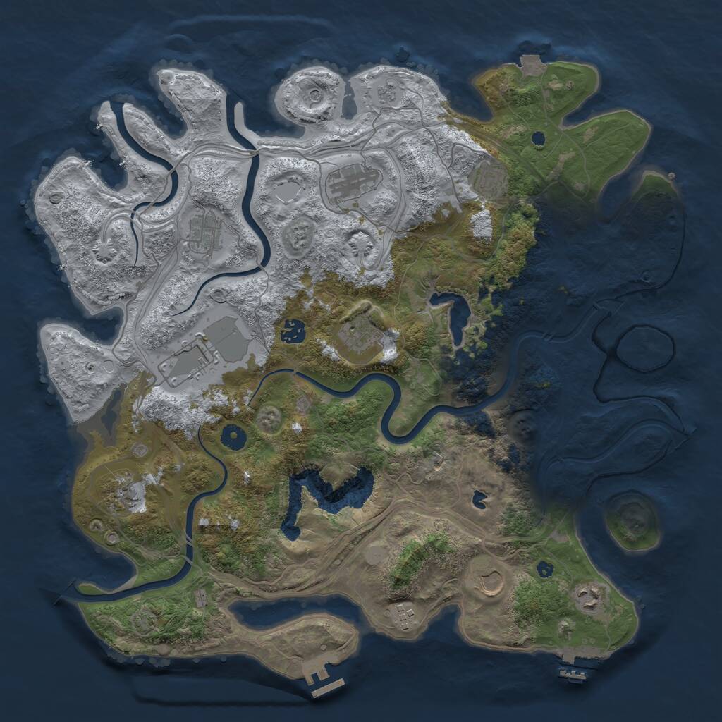 Rust Map: Procedural Map, Size: 4250, Seed: 1402270680, 16 Monuments