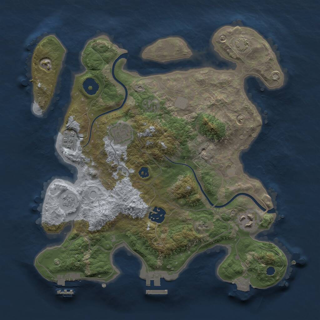 Rust Map: Procedural Map, Size: 3000, Seed: 1979975985, 9 Monuments
