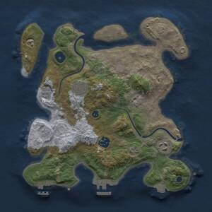 Thumbnail Rust Map: Procedural Map, Size: 3000, Seed: 1979975985, 9 Monuments