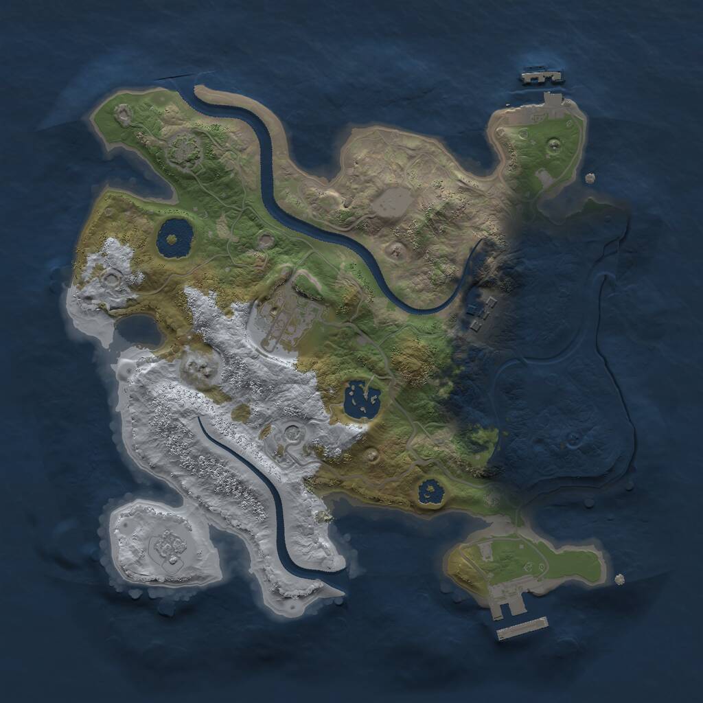 Rust Map: Procedural Map, Size: 2750, Seed: 133331, 9 Monuments