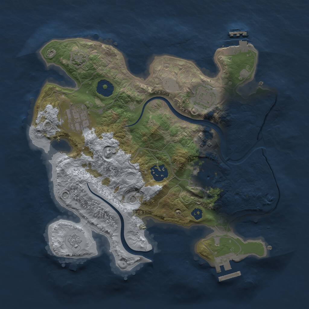 Rust Map: Procedural Map, Size: 2750, Seed: 133331, 11 Monuments