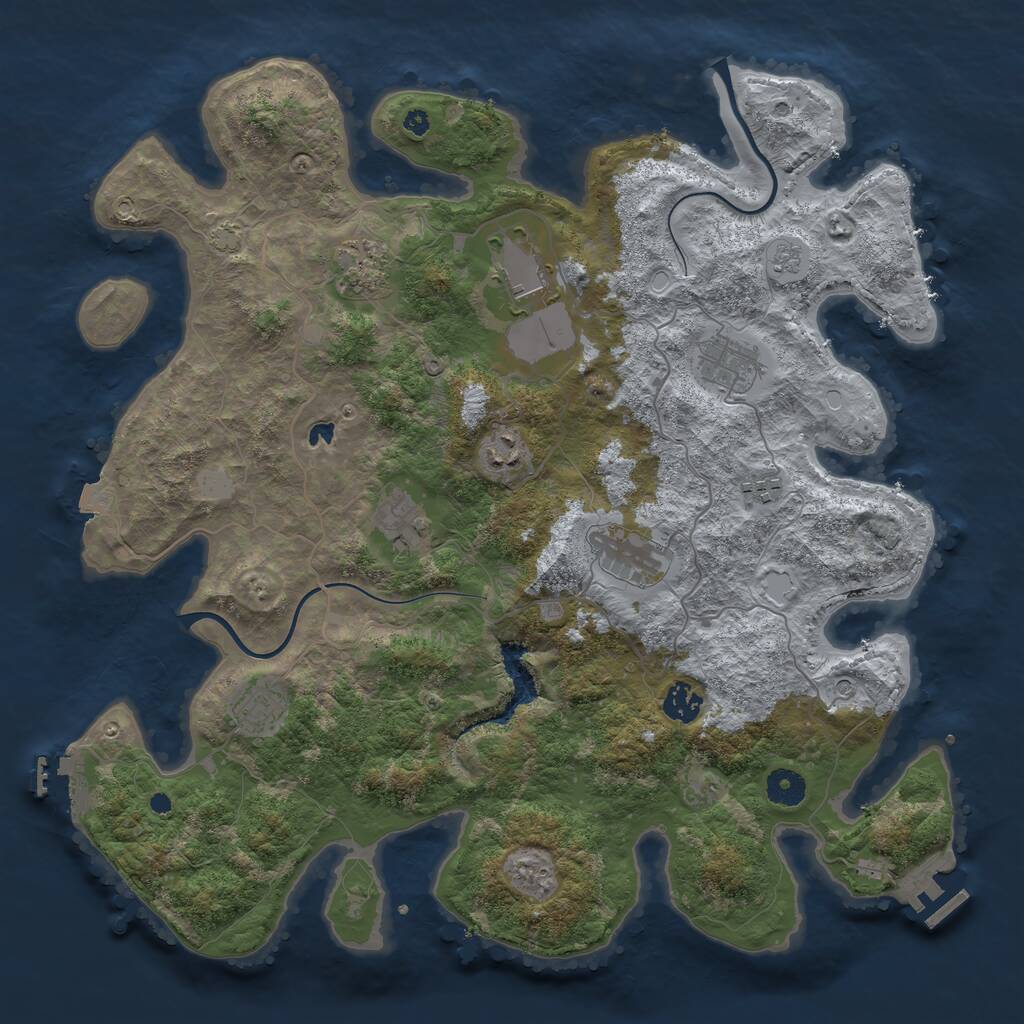 Rust Map: Procedural Map, Size: 4000, Seed: 960620932, 15 Monuments