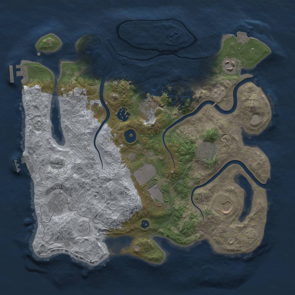 Rust Map: Procedural Map, Size: 3500, Seed: 1014910936, 14 Monuments