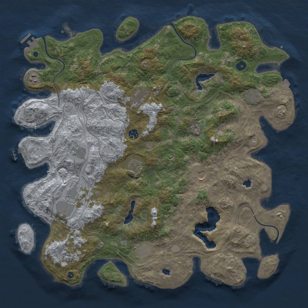 Rust Map: Procedural Map, Size: 4750, Seed: 289645556, 17 Monuments