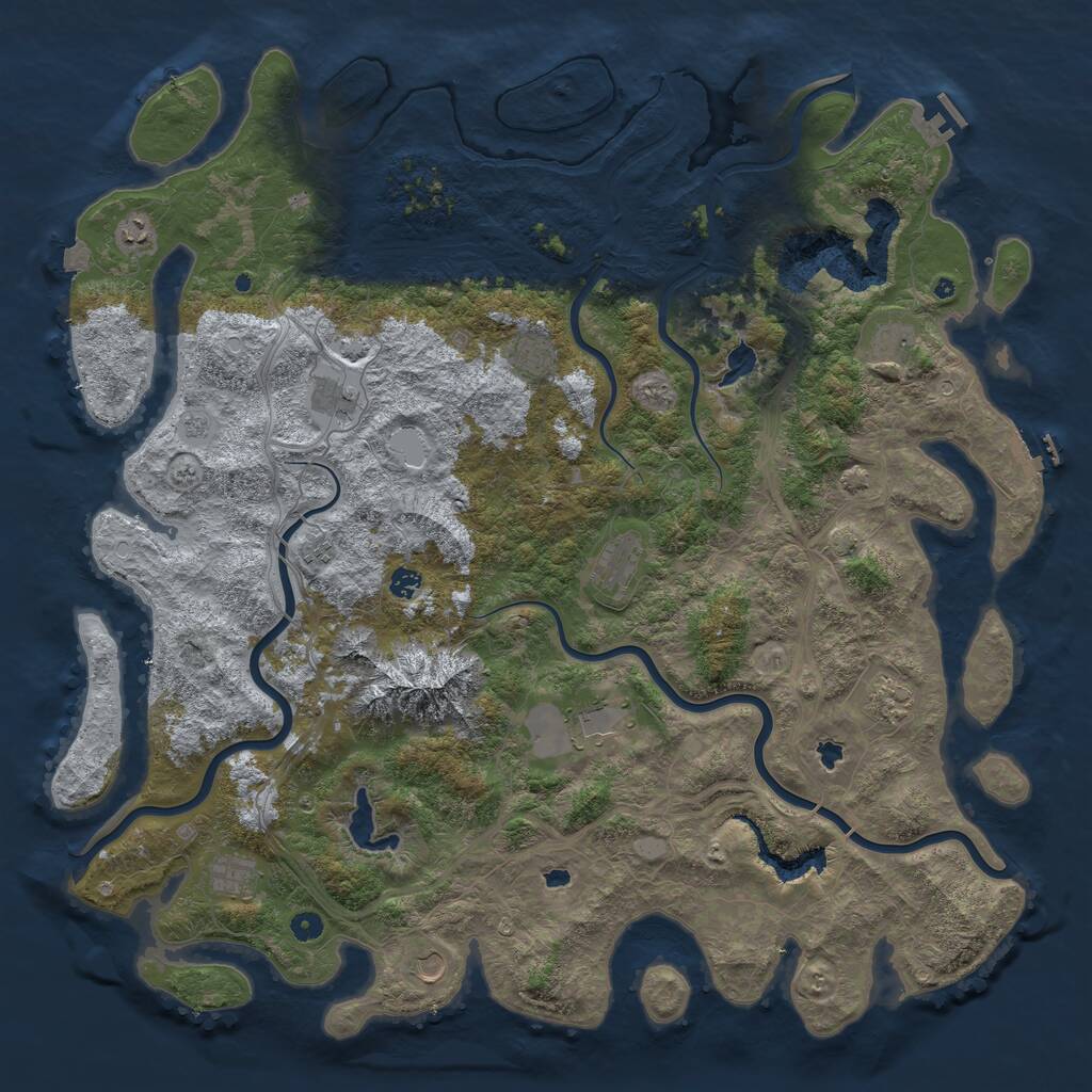 Rust Map: Procedural Map, Size: 5353, Seed: 535353533, 17 Monuments