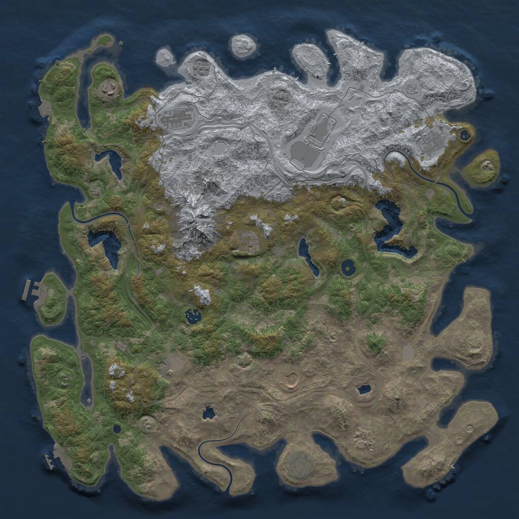 Rust Map: Procedural Map, Size: 5000, Seed: 1434443, 17 Monuments