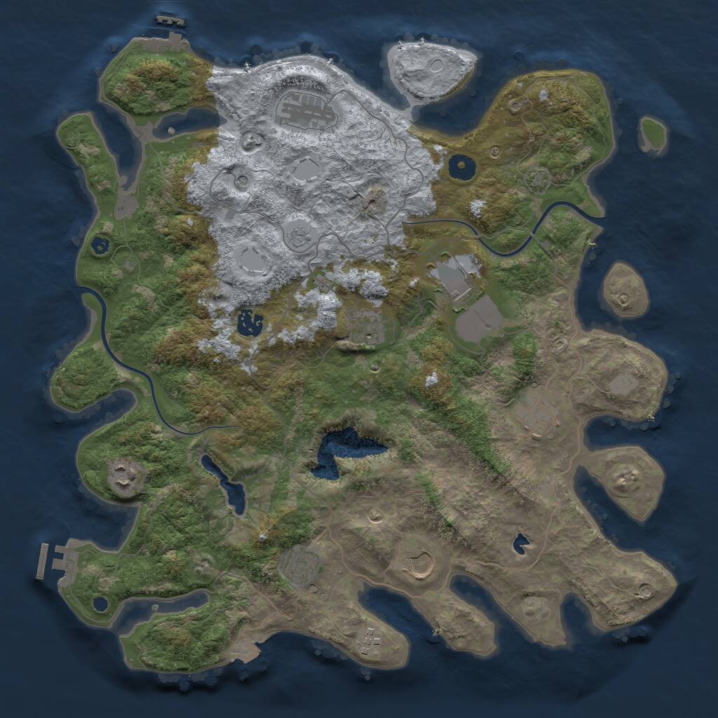 Rust Map: Procedural Map, Size: 4000, Seed: 925595059, 15 Monuments