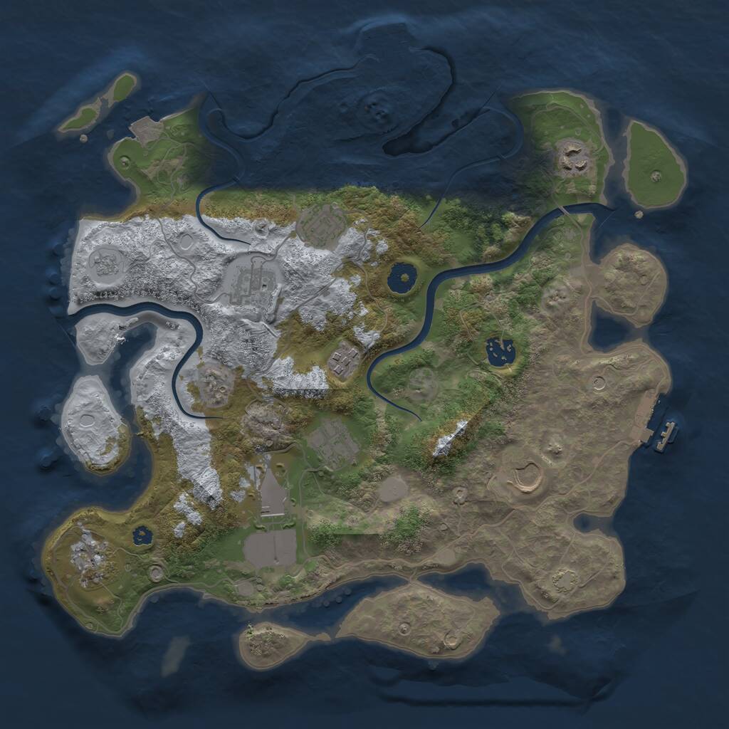 Rust Map: Procedural Map, Size: 3650, Seed: 11926784, 15 Monuments
