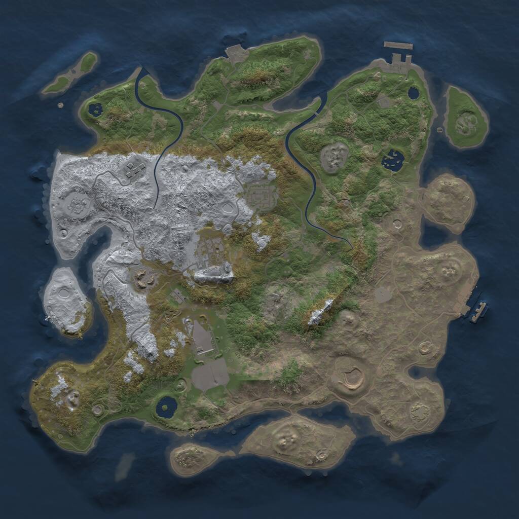Rust Map: Procedural Map, Size: 3650, Seed: 11926784, 13 Monuments