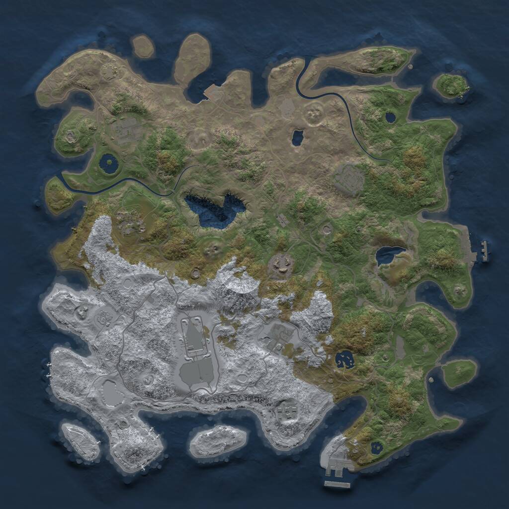 Rust Map: Procedural Map, Size: 4000, Seed: 364203864, 14 Monuments
