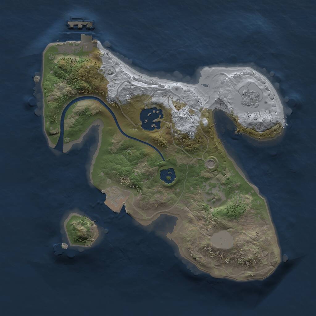 Rust Map: Procedural Map, Size: 2000, Seed: 46730061, 4 Monuments