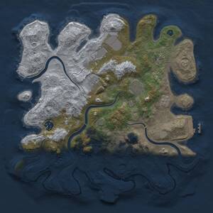 Thumbnail Rust Map: Procedural Map, Size: 3500, Seed: 97248141, 13 Monuments