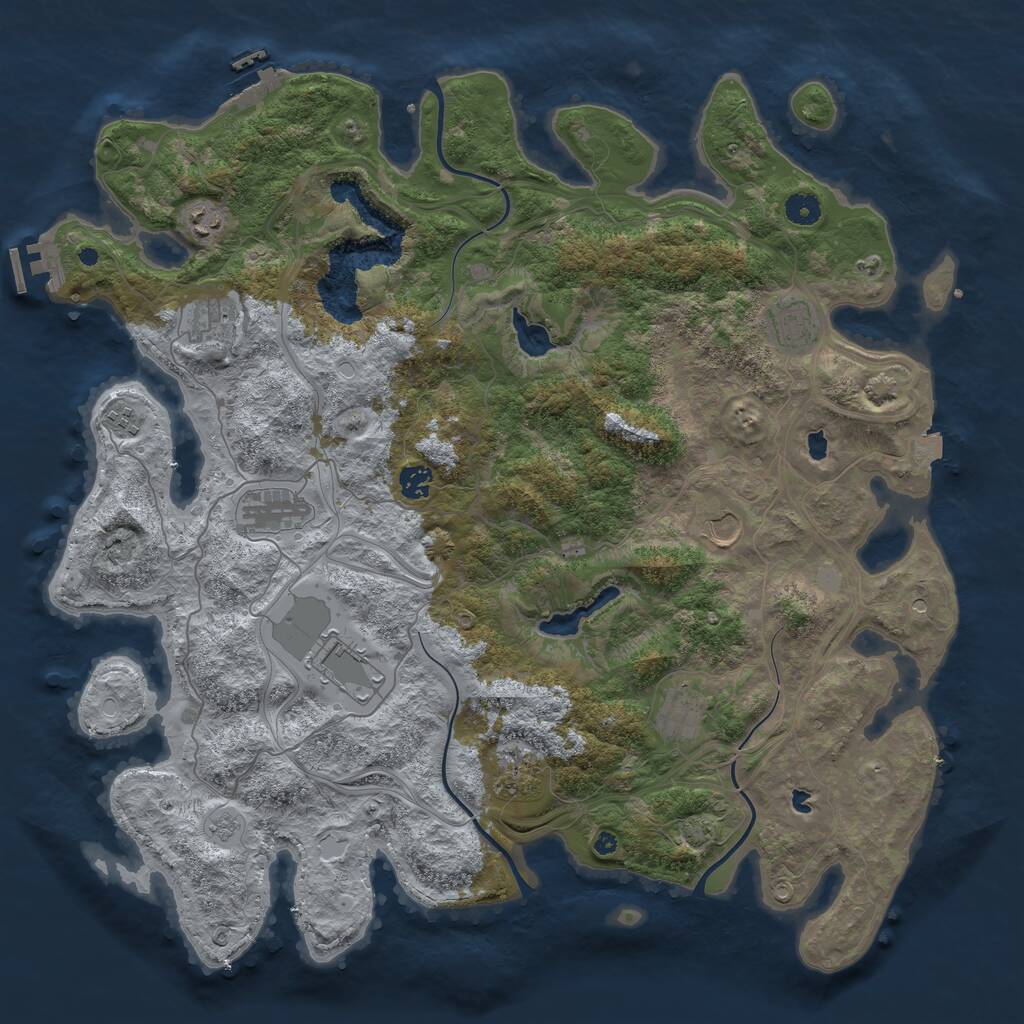 Rust Map: Procedural Map, Size: 4500, Seed: 15842924, 16 Monuments
