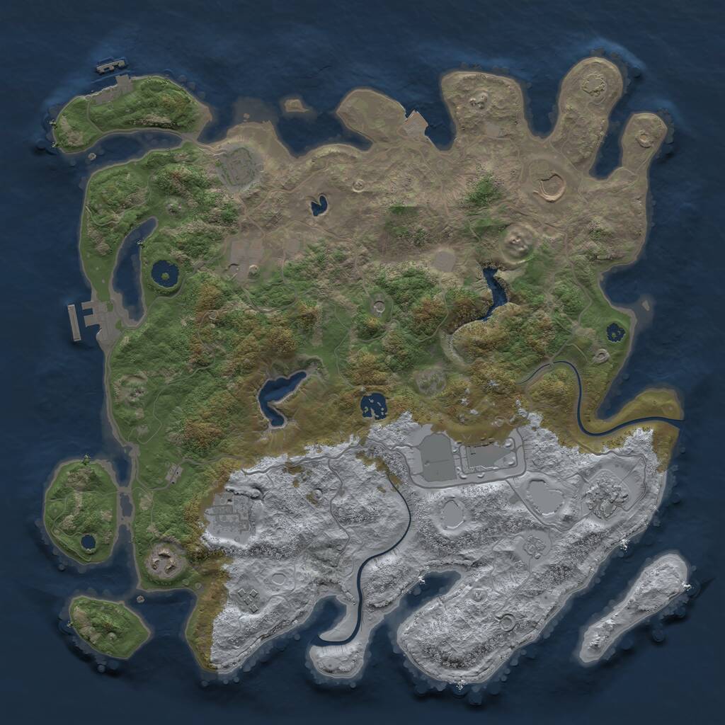 Rust Map: Procedural Map, Size: 4000, Seed: 171095807, 15 Monuments