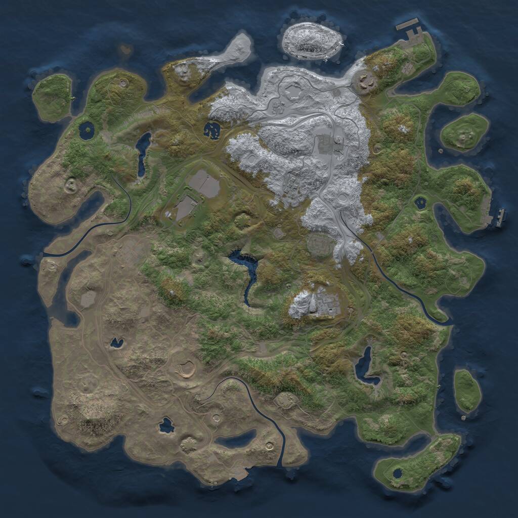 Rust Map: Procedural Map, Size: 4500, Seed: 8627159, 15 Monuments