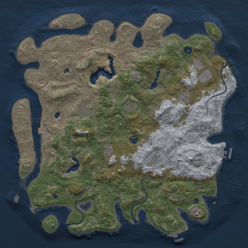 Rust Map: Procedural Map, Size: 4600, Seed: 60320251, 16 Monuments