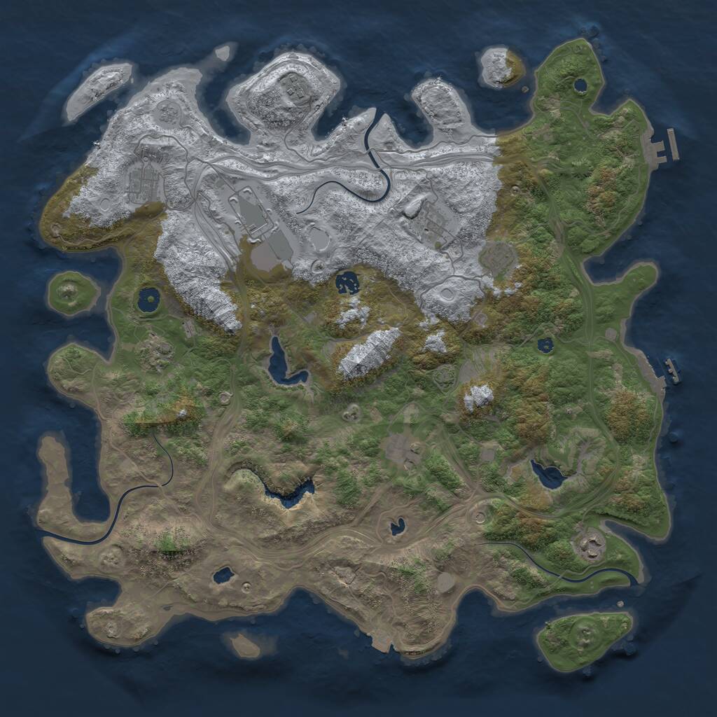 Rust Map: Procedural Map, Size: 4500, Seed: 1227053019, 15 Monuments