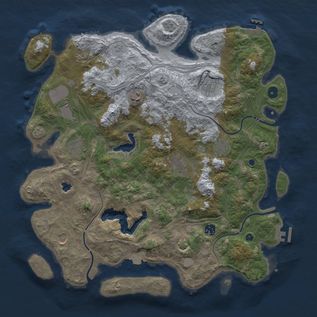 Rust Map: Procedural Map, Size: 4250, Seed: 1951343022, 16 Monuments